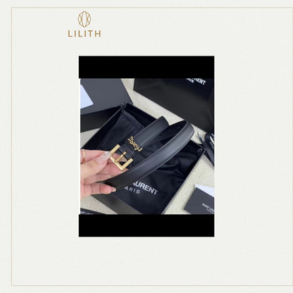 Cinto Lilith Monogram Noir &amp; Or YSL