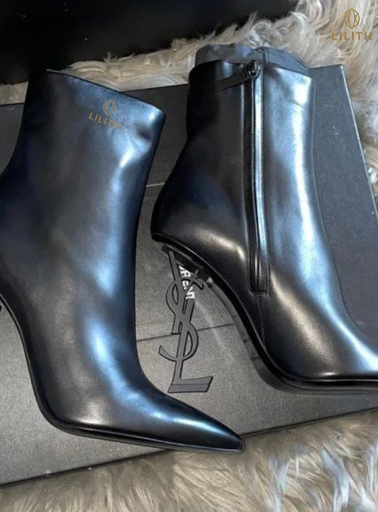 Bota de Cano Curto Opyum em Couro YSL