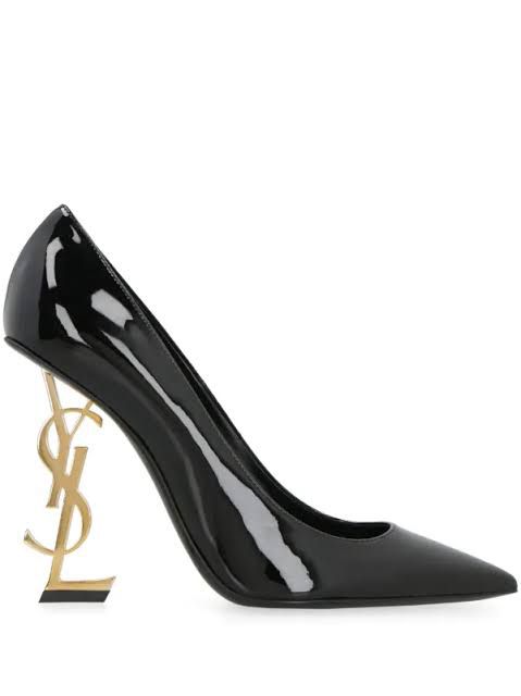 Saint Laurent Scarpin Opyum com logo Cassandre e salto 110mm