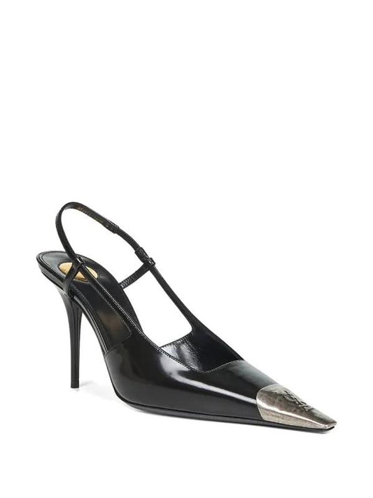 Saint Laurent Scarpin Jeanne com bico metálico e salto 90mm
