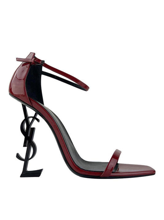 Saint Laurent Sandália Opyum de couro envernizado com salto 85mm