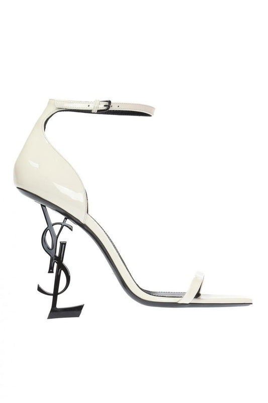 Saint Laurent Sandália Opyum de couro envernizado com salto 85mm
