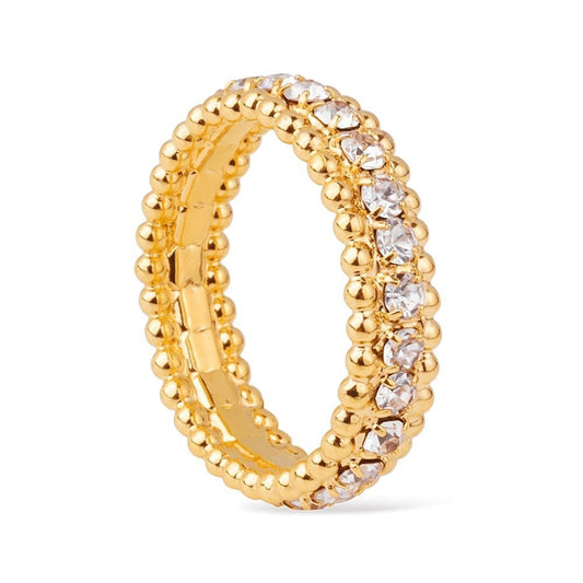 Anel Lilith Allure Dourado Aparador Cravejado de Zircônia / Lilith Allure Gold Zirconia-Studded Ring Guard