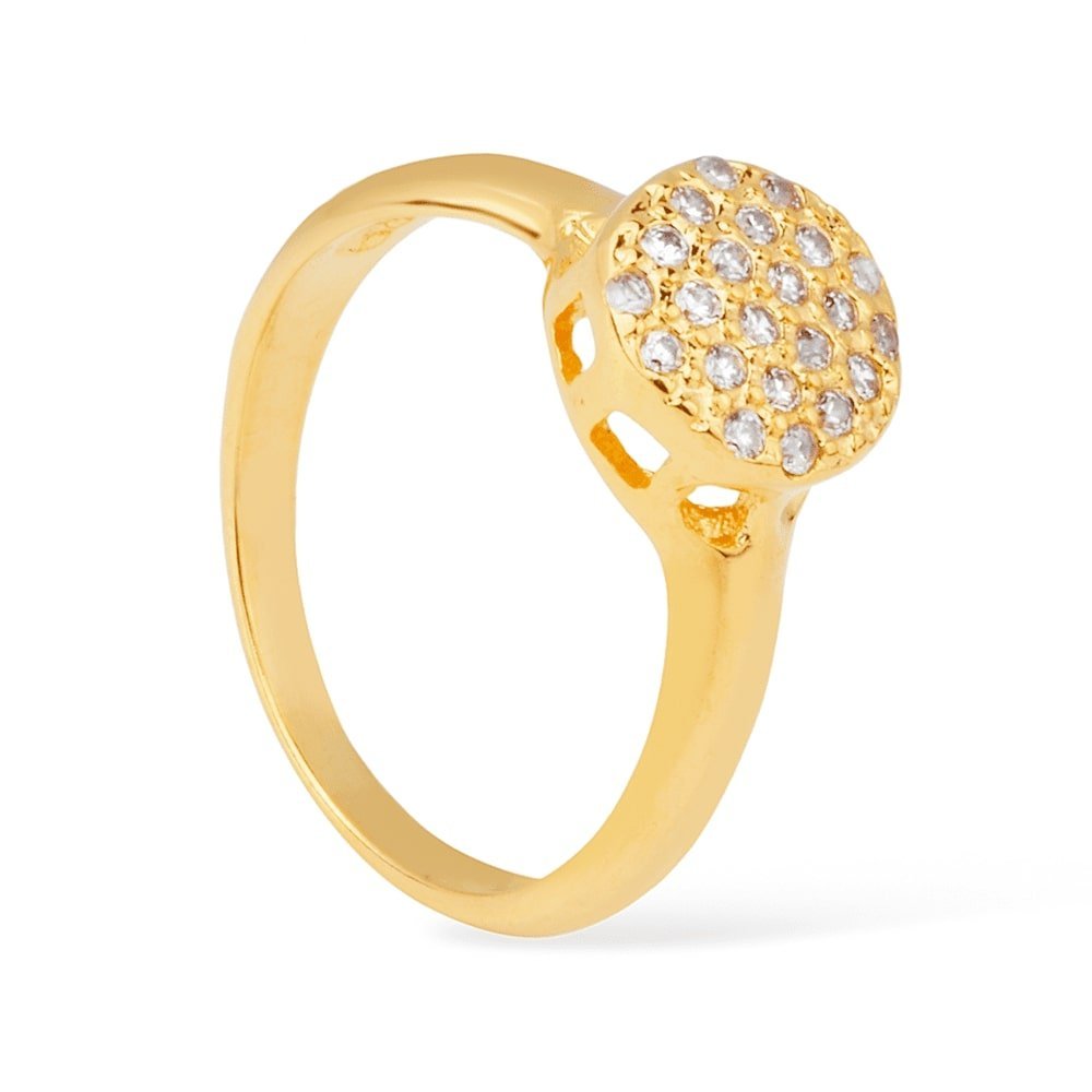 Anel Lilith Allure Dourado Chuveirinho Cravejado de Zircônia / Lilith Allure Gold Pavé “Chuveirinho” Ring with Zirconia Stones