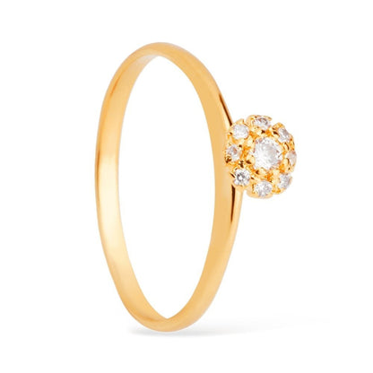 Anel Lilith Allure Dourado com 9 Pedras de Zircônia / Lilith Allure Gold Ring with 9 Zirconia Stones