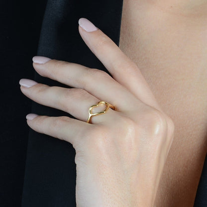 Anel Lilith Allure Dourado de Coração / Lilith Allure Gold Heart Ring