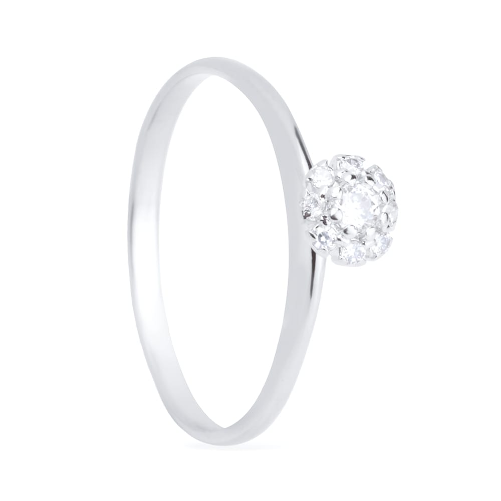 Anel Lilith Allure Prateado com 9 Pedras de Zircônia / Lilith Allure Silver Ring with 9 Zirconia Stones