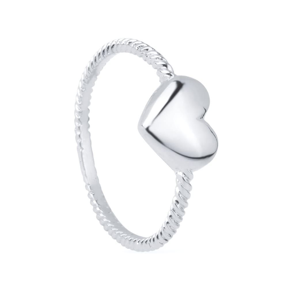 Anel Lilith Allure Prateado de Falange Coração / Lilith Allure Silver-Plated Heart Midi Ring
