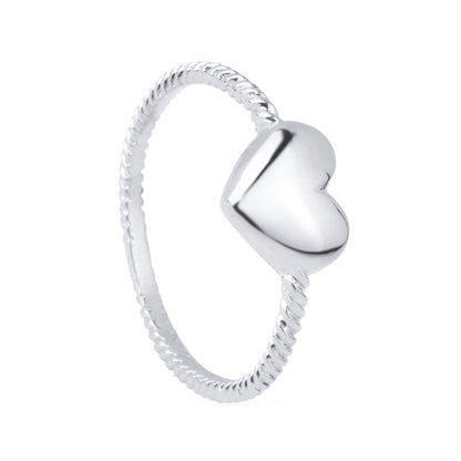 Anel Lilith Allure Prateado de Falange Coração / Lilith Allure Silver-Plated Heart Midi Ring