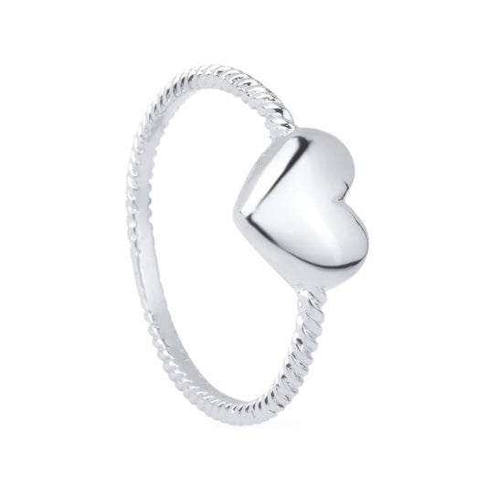 Anel Lilith Allure Prateado de Falange Coração / Lilith Allure Silver-Plated Heart Midi Ring