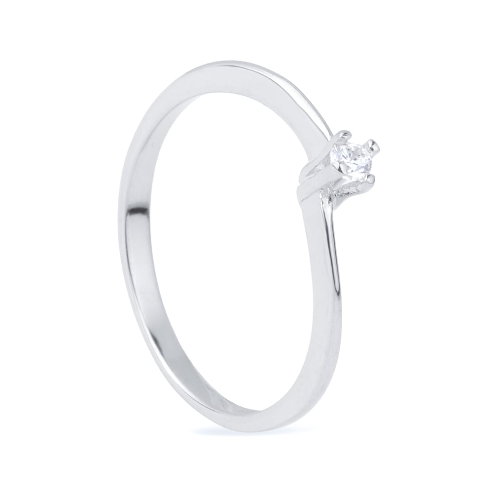 Anel Lilith Allure Prateado Solitário com Zircônia / Lilith Allure Silver Solitaire Ring with Zirconia