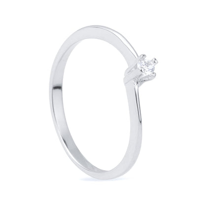 Anel Lilith Allure Prateado Solitário com Zircônia / Lilith Allure Silver Solitaire Ring with Zirconia