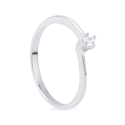 Anel Lilith Allure Prateado Solitário com Zircônia / Lilith Allure Silver Solitaire Ring with Zirconia