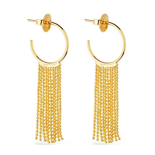 Brinco Lilith Allure Dourado de Argola e Franja / Lilith Allure Gold-Plated Hoop Earrings Featuring Fringe Details