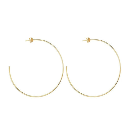 Brinco Lilith Allure Dourado de Argola Fina Lisa Grande / Lilith Allure Large Thin Smooth Gold Hoop Earrings