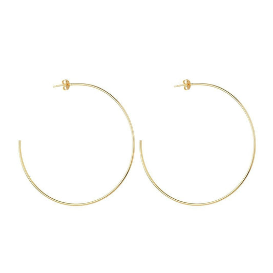 Brinco Lilith Allure Dourado de Argola Fina Lisa Grande / Lilith Allure Large Thin Smooth Gold Hoop Earrings