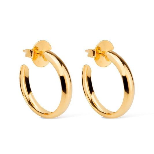 Brinco Lilith Allure Dourado de Argola Média Lisa / Lilith Allure Gold Medium Smooth Hoop Earrings