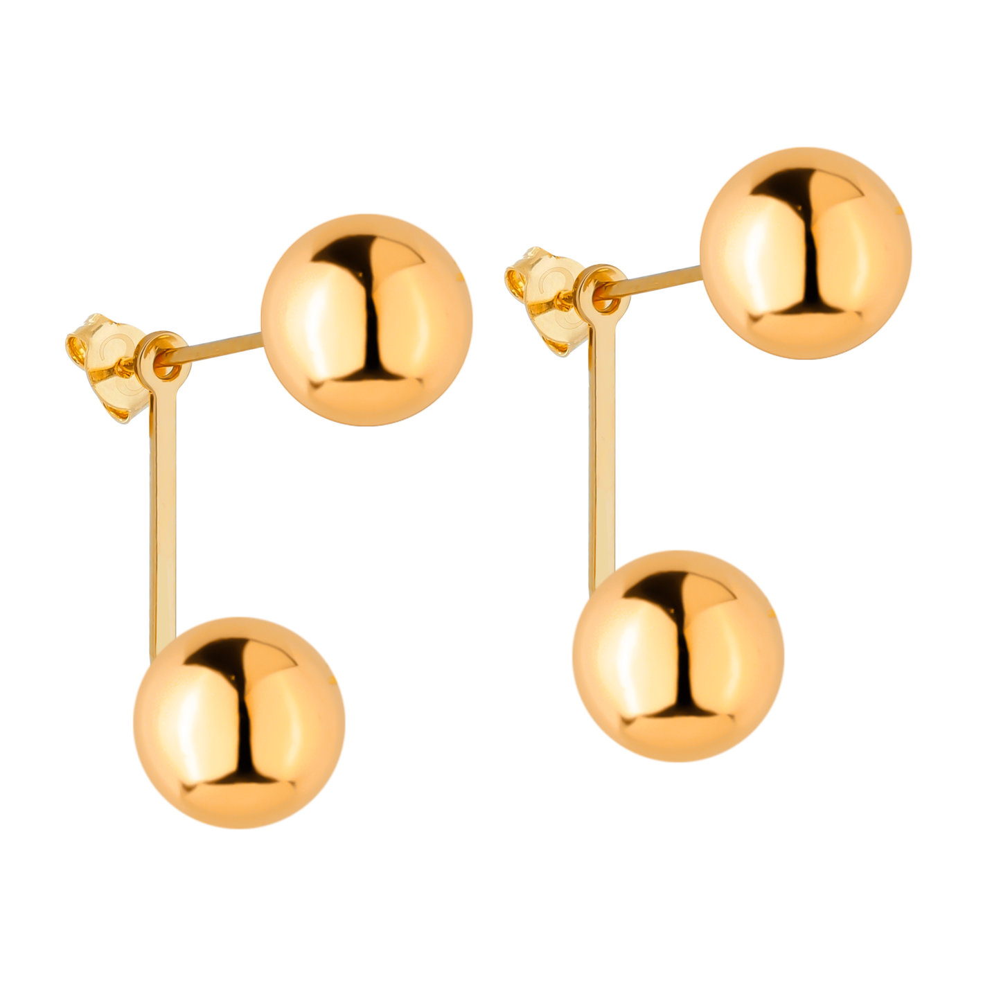 Brinco Lilith Allure Dourado de Bola Duplo / Lilith Allure Gold Double Ball Earrings
