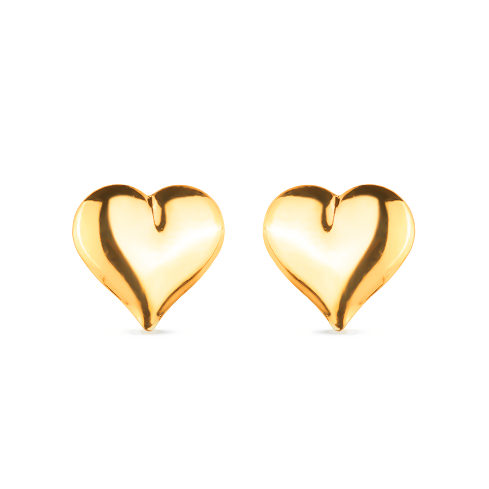 Brinco Lilith Allure Dourado de Coração Médio / Lilith Allure Gold Medium Heart Earrings