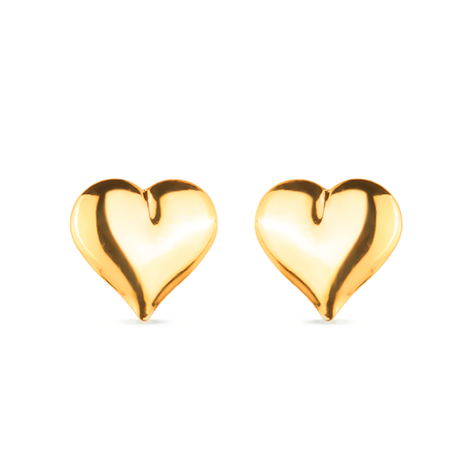 Brinco Lilith Allure Dourado de Coração Médio / Lilith Allure Gold Medium Heart Earrings