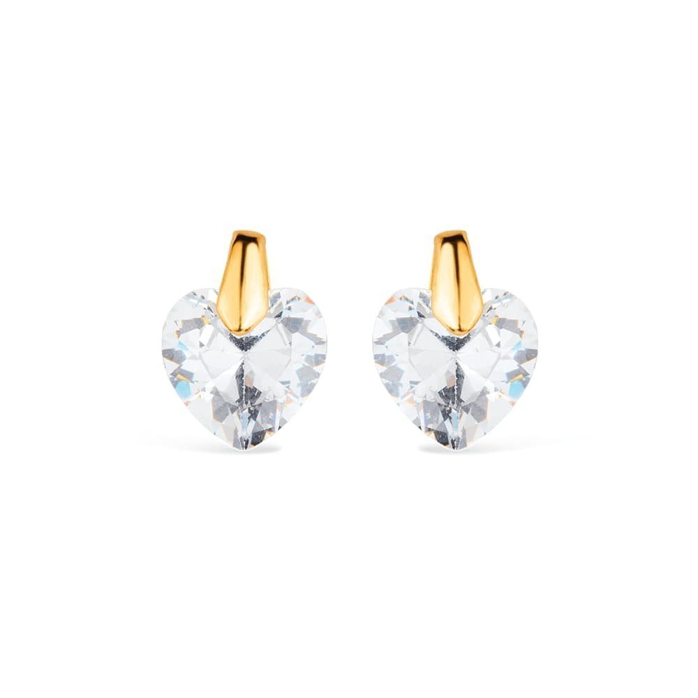 Brinco Lilith Allure Dourado de Pedra Zircônia em formato de Coração / Lilith Allure Gold-Plated Heart-Shaped Earrings Featuring Zirconia Stones