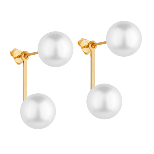 Brinco Lilith Allure Dourado de Pérola Dupla / Lilith Allure Gold-Plated Double Pearl Earring
