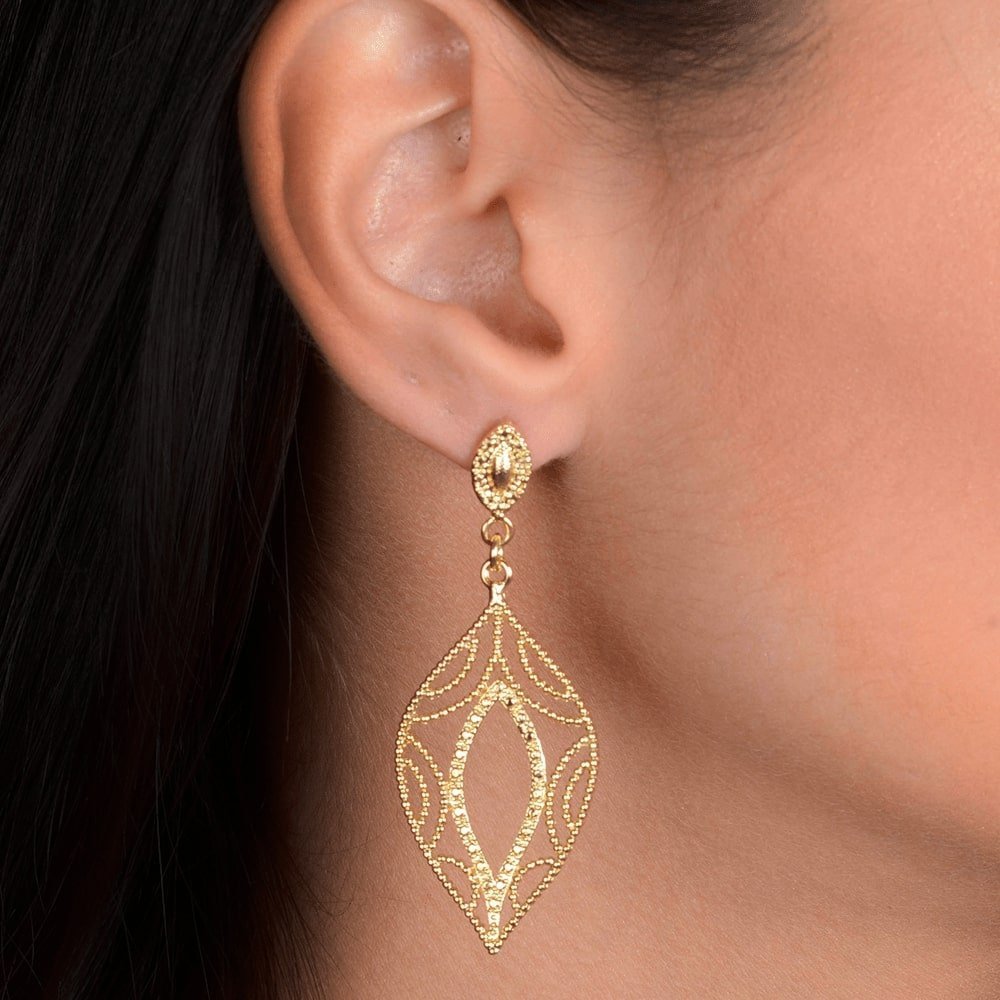 Brinco Lilith Allure Dourado Folha de Gala / Lilith Allure Gold Gala Leaf Earrings