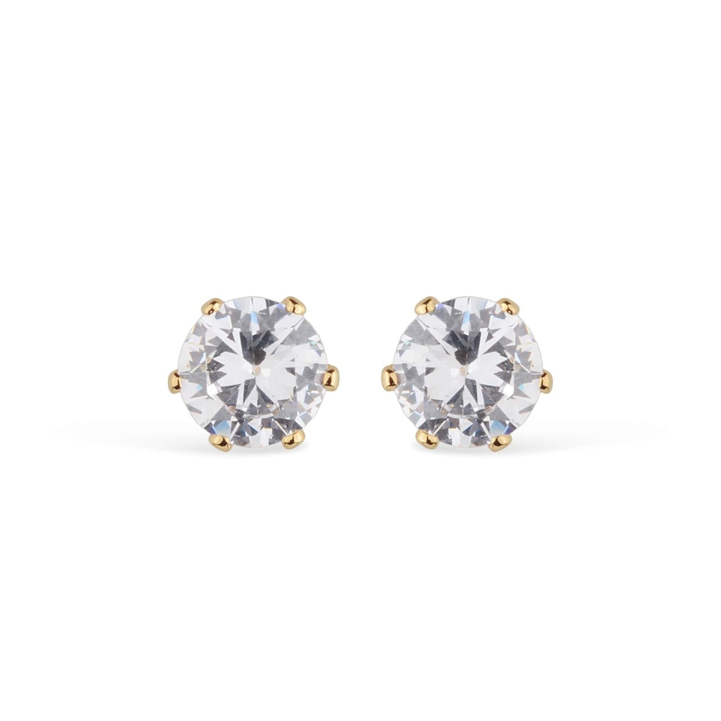 Brinco Lilith Allure Dourado Ponto de Luz Pequeno em Zircônia / Lilith Allure Small Gold Zirconia Stud Earrings