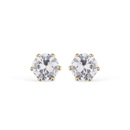 Brinco Lilith Allure Dourado Ponto de Luz Pequeno em Zircônia / Lilith Allure Small Gold Zirconia Stud Earrings