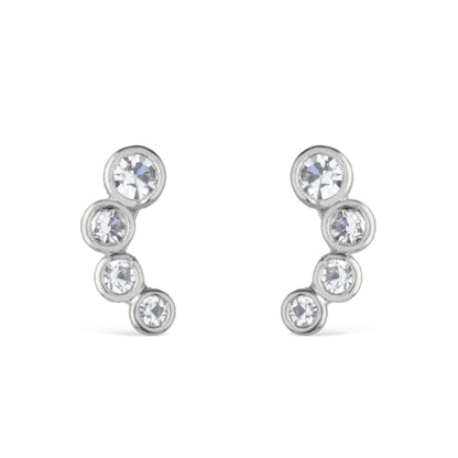 Brinco Lilith Allure Prateado com 4 Pontos de Luz em Zircônia / Lilith Allure Silver-Toned Earring with 4 Zirconia Studs