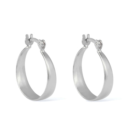 Brinco Lilith Allure Prateado de Argola Média Lisa Chapada / Lilith Allure Silver Medium Flat Hoop Earring