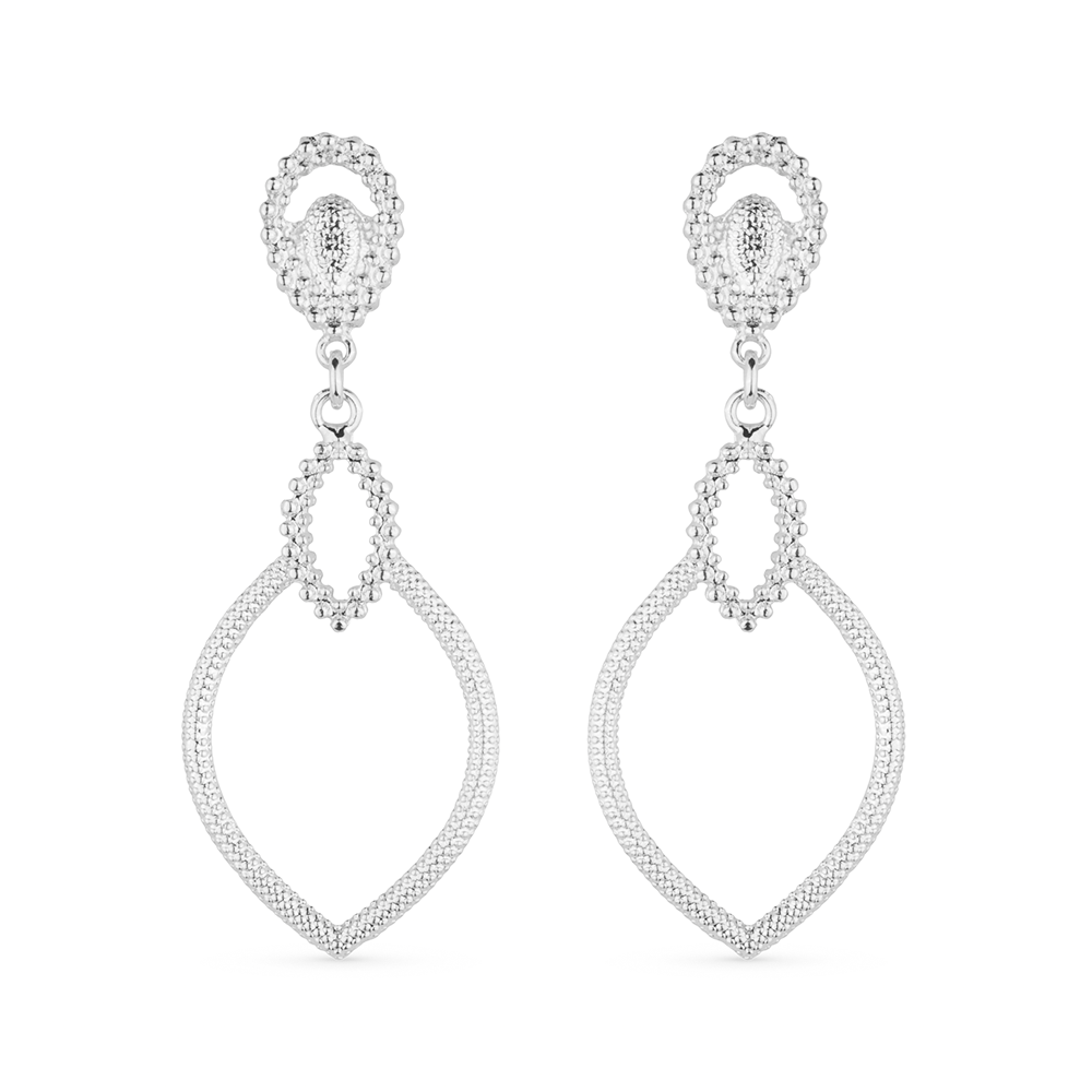 Brinco Lilith Allure Prateado Luxo Gota de Gala / Lilith Allure Silver Luxury Gala Drop Earrings