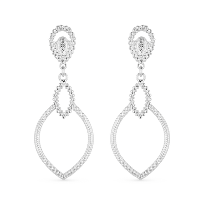 Brinco Lilith Allure Prateado Luxo Gota de Gala / Lilith Allure Silver Luxury Gala Drop Earrings