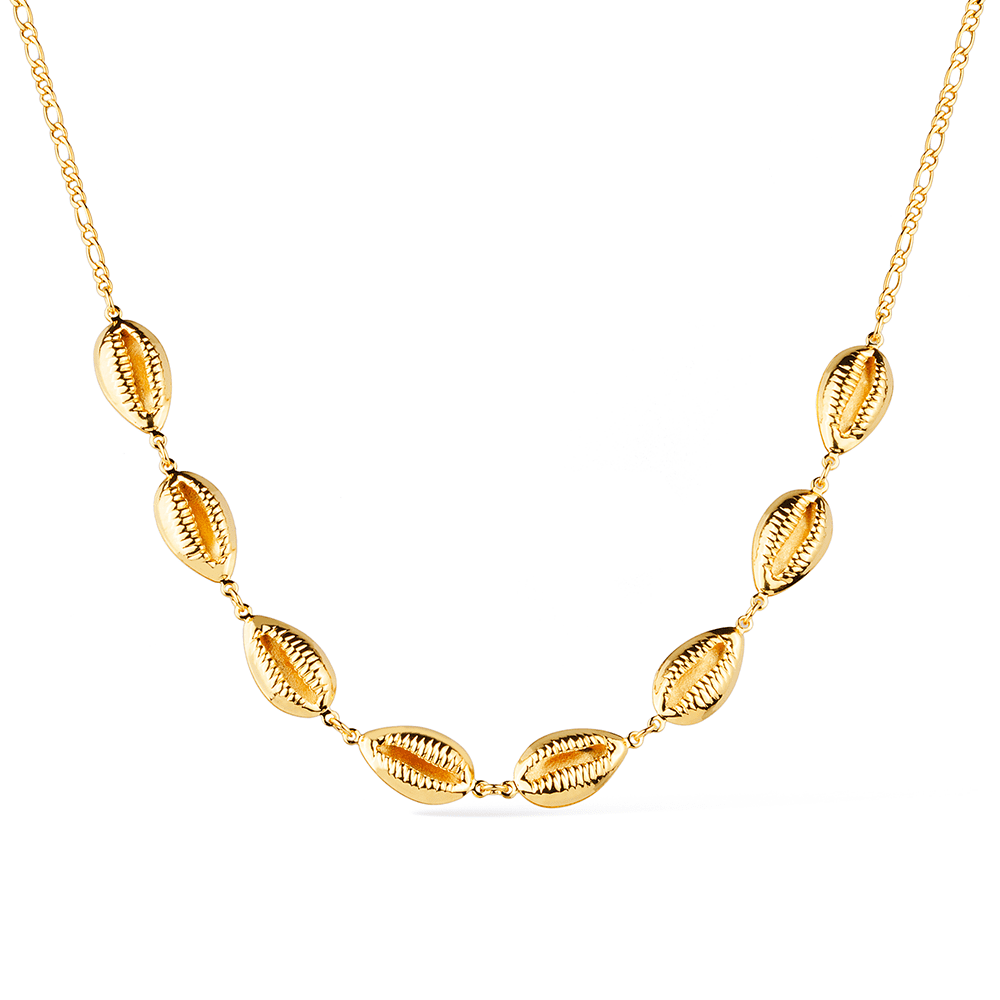 Colar Lilith Allure Dourado Búzios / Lilith Allure Gold-Plated Necklace featuring Cowrie Shell Charms