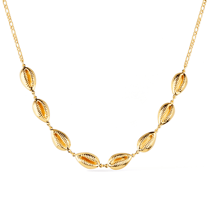 Colar Lilith Allure Dourado Búzios / Lilith Allure Gold-Plated Necklace featuring Cowrie Shell Charms