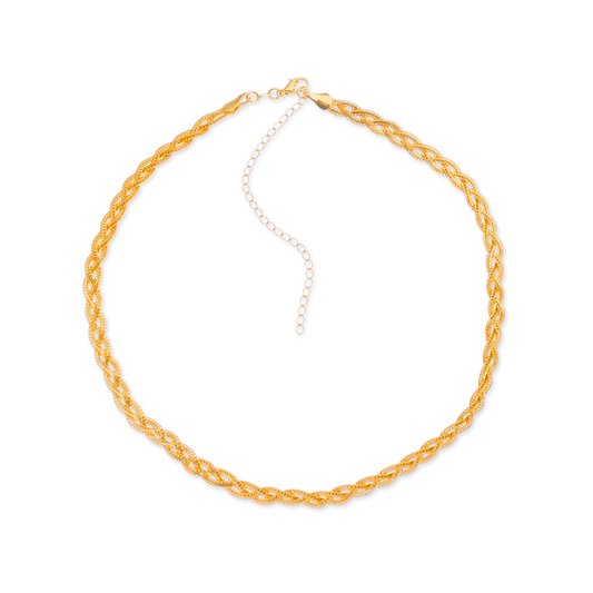 Colar Lilith Allure Dourado Chocker Trançada / Lilith Allure Gold Braided Choker Necklace