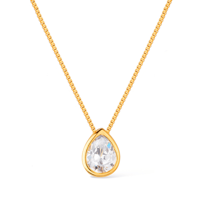 Colar Lilith Allure Dourado de Gota em Zircônia / Lilith Allure Gold Drop Necklace with Zirconia