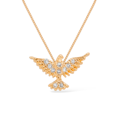 Colar Lilith Allure Dourado Espirito Santo com Zircônia / Lilith Allure Gold Necklace Holy Spirit with Zirconia