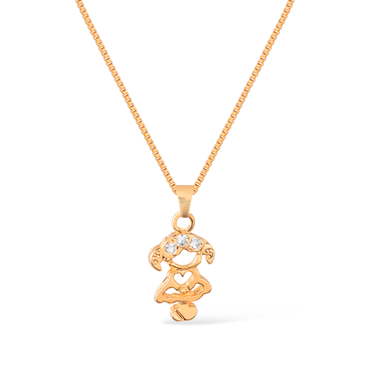Colar Lilith Allure Dourado Filha com Zircônia / Lilith Allure Gold Necklace Daughter with Zirconia