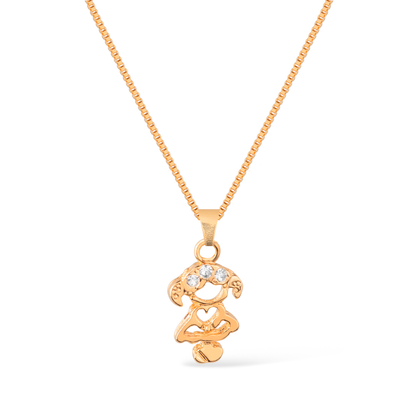 Colar Lilith Allure Dourado Filha com Zircônia / Lilith Allure Gold Necklace Daughter with Zirconia
