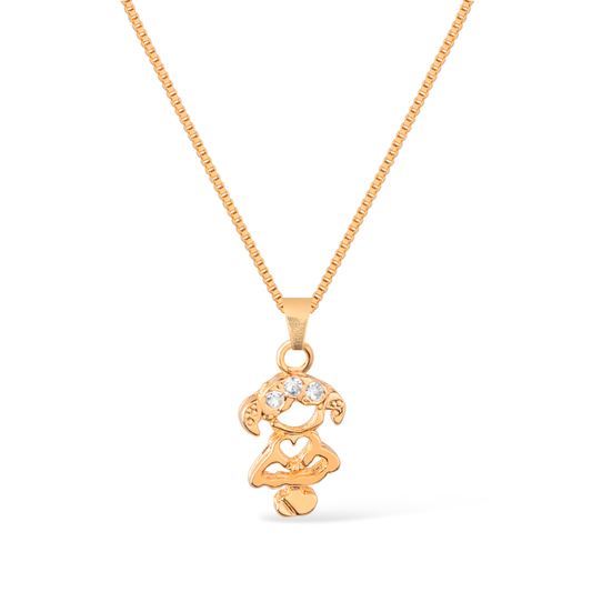 Colar Lilith Allure Dourado Filha com Zircônia / Lilith Allure Gold Necklace Daughter with Zirconia