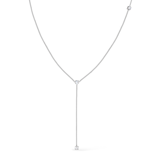 Colar Lilith Allure Prateado Gravatinha com Pontos de Luz / Lilith Allure Silver Lariat Necklace with Light Points