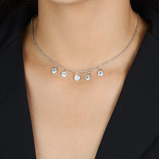 Colar Lilith Allure Prateado Olho Grego / Lilith Allure Silver Plated Evil Eye Necklace