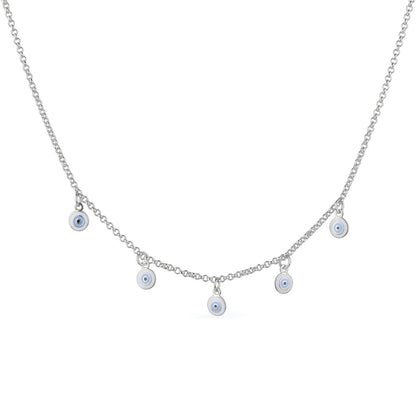 Colar Lilith Allure Prateado Olho Grego / Lilith Allure Silver Plated Evil Eye Necklace