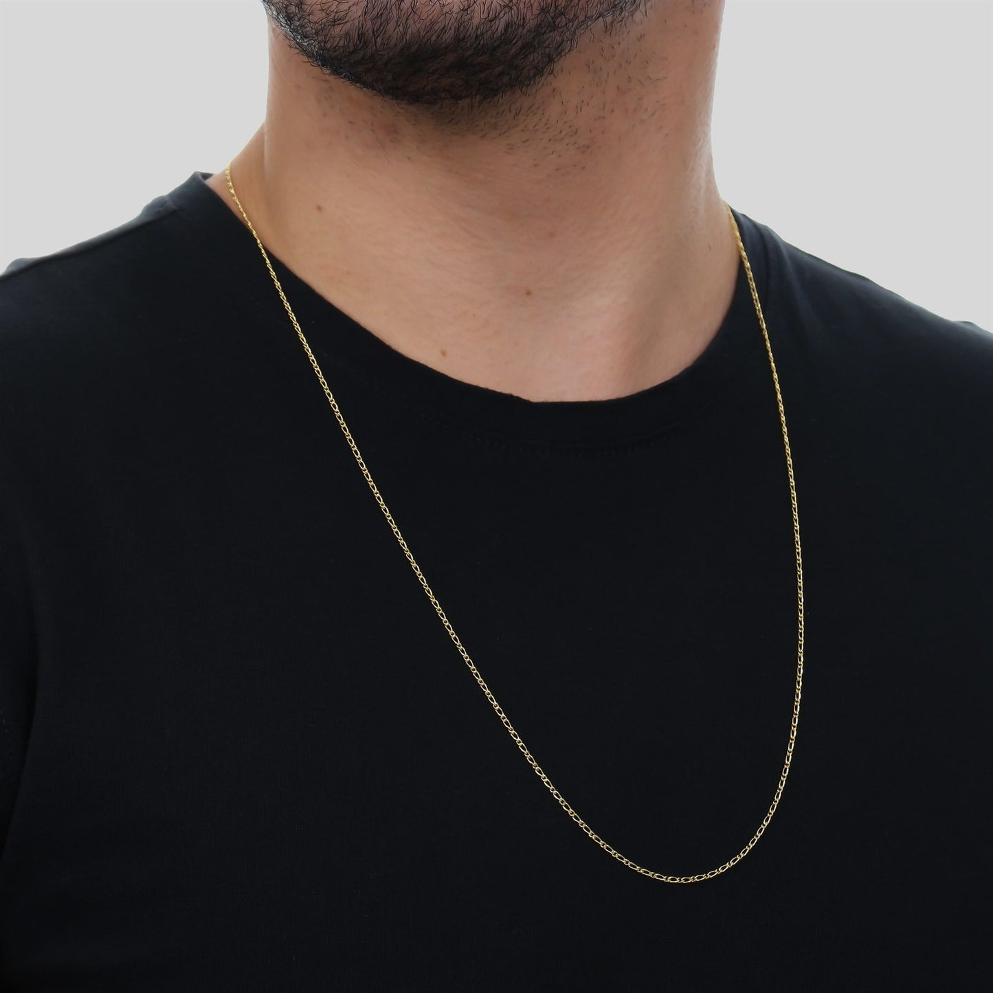 Corrente Lilith Allure Dourada Masculina Elo 1 por 1 / Lilith Allure Men's Gold Chain 1 by 1