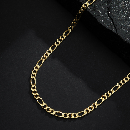 Corrente Lilith Allure Dourada Masculina Elo 3 por 1 - 3mm / Lilith Allure Gold-Plated Men's Chain 3 by 1 - 3mm