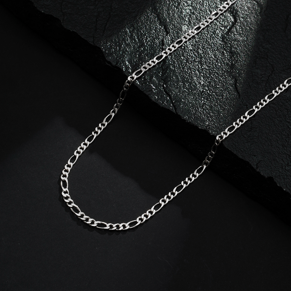 Corrente Lilith Allure Prateada Masculina Elo 3 por 1 - 4mm / Lilith Allure Silver Men’s Chain 4mm (3-in-1)