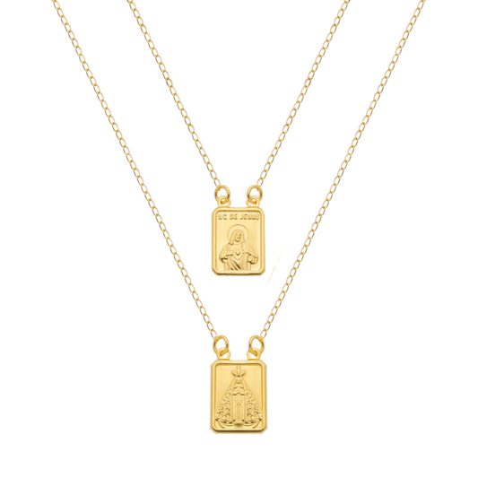Escapulário Lilith Allure Dourado Masculino Tradicional / Lilith Allure Gold-Plated Traditional Men's Scapular