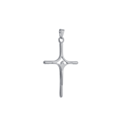 Pingente Lilith Allure Prateado Crucifixo Minimalista / Lilith Allure Silver Minimalist Crucifix Pendant