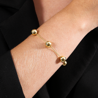 Pulseira Lilith Allure Dourada de Bolas Grandes / Lilith Allure Gold Bracelet with Large Beads